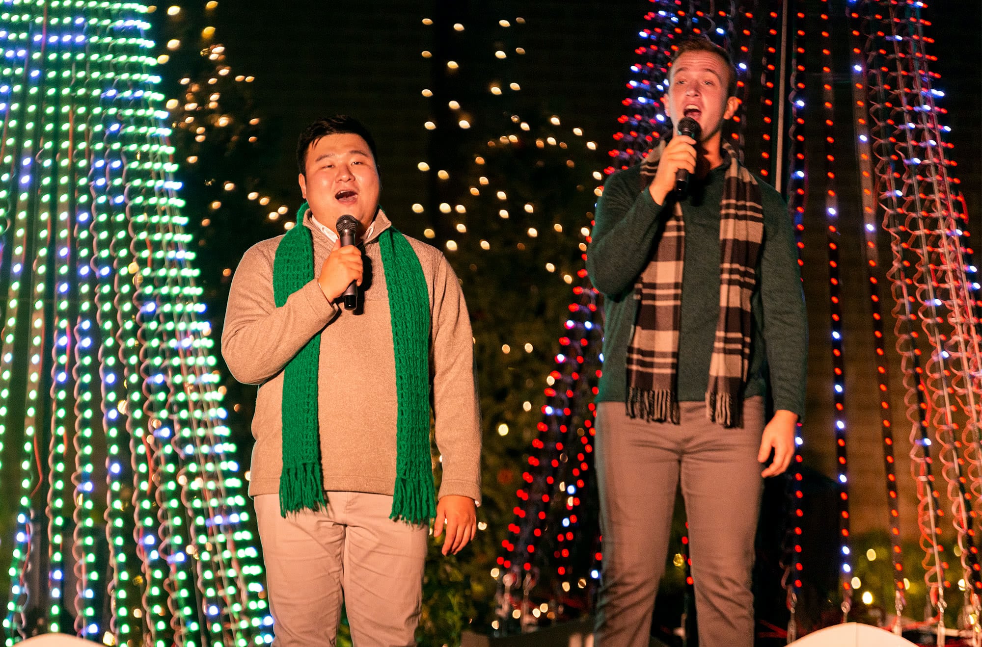 Spirit Singers sing on the Christmas Lights stage