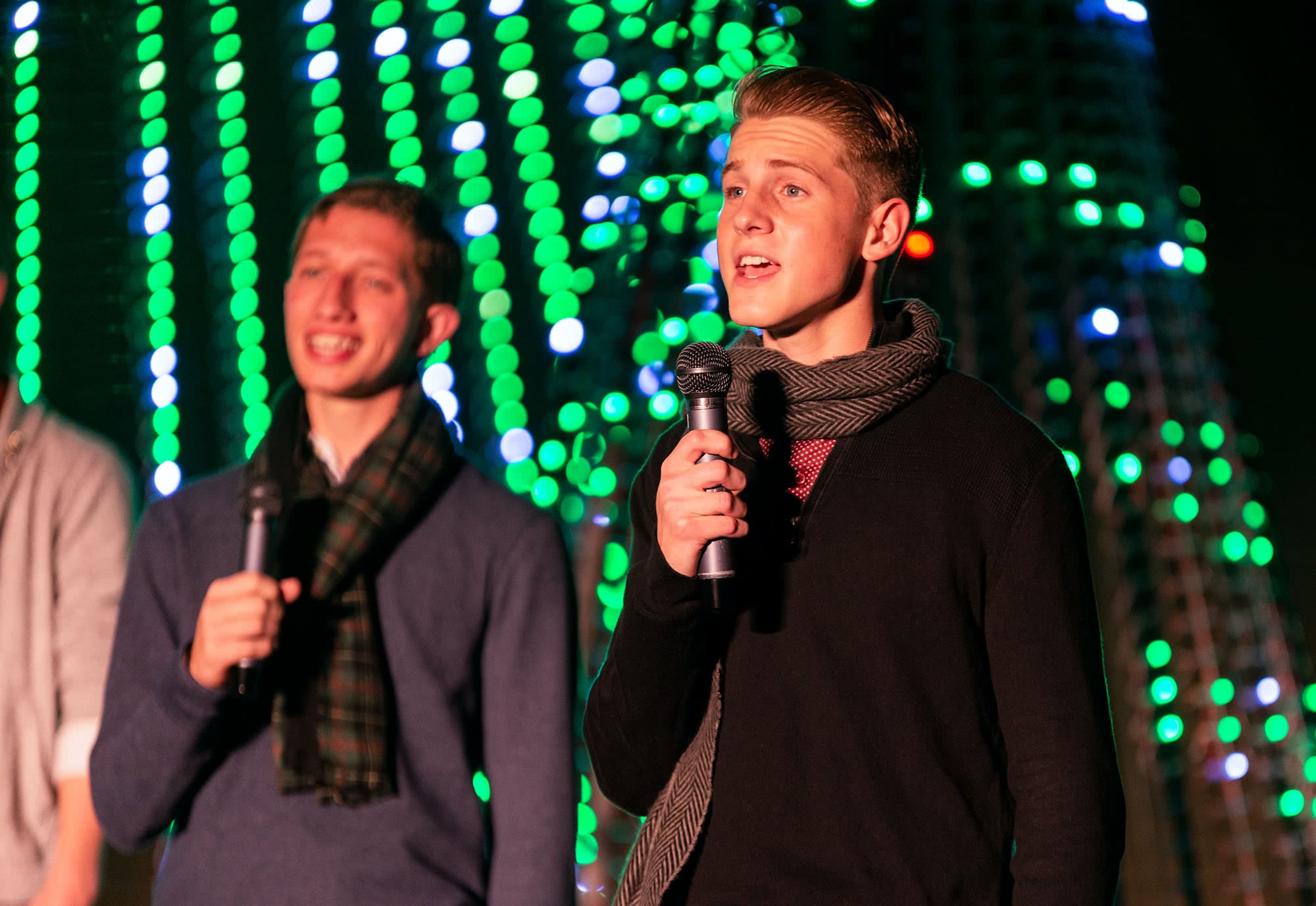 Spirit Singers sing on the Christmas Lights stage