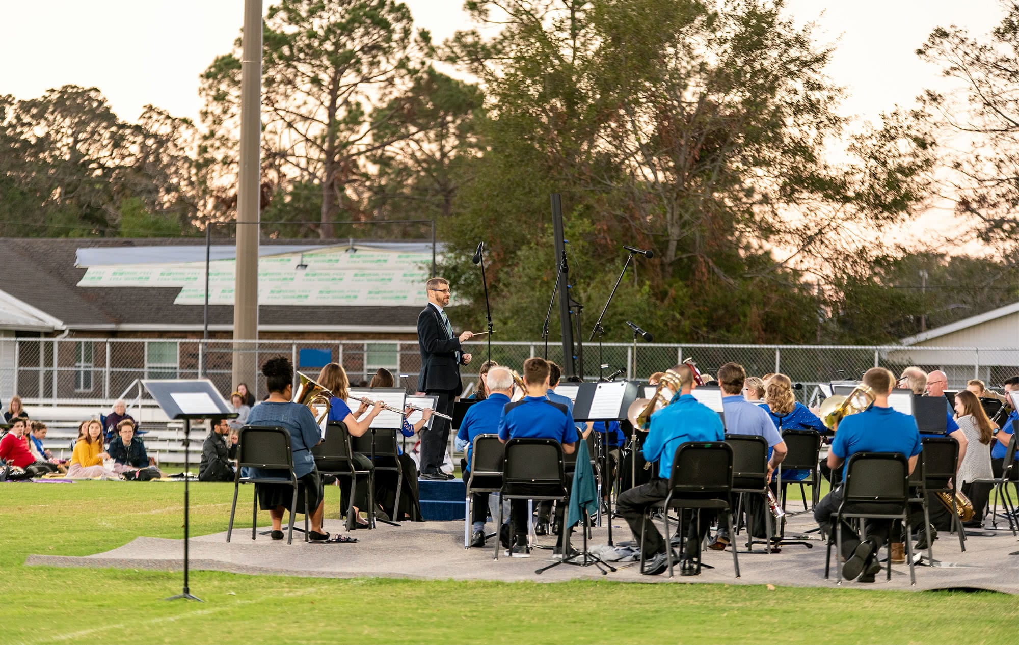 The Symphonic Band performing at the annual Concert on the Green.