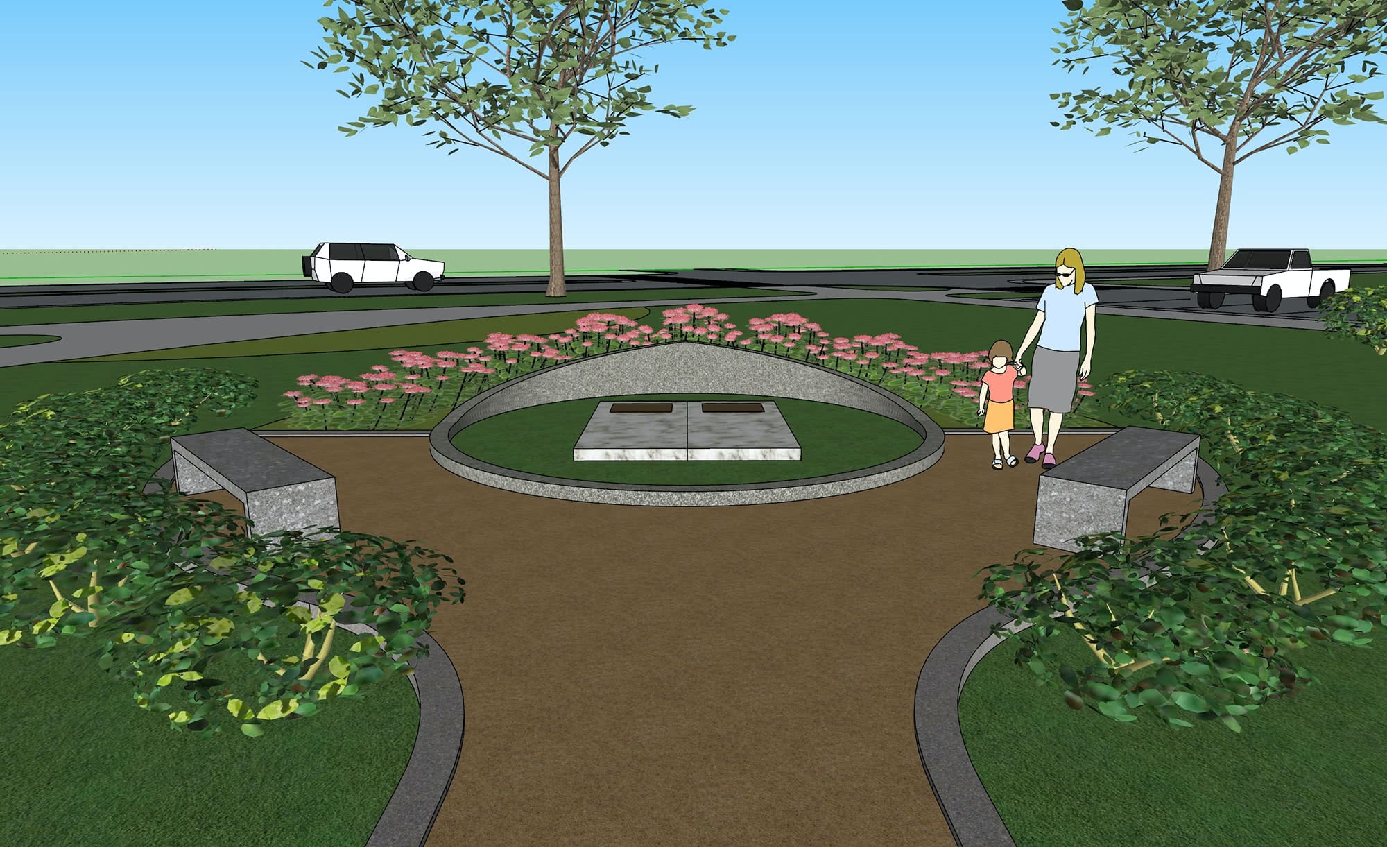 Digital rendering of the burial site grounds. 