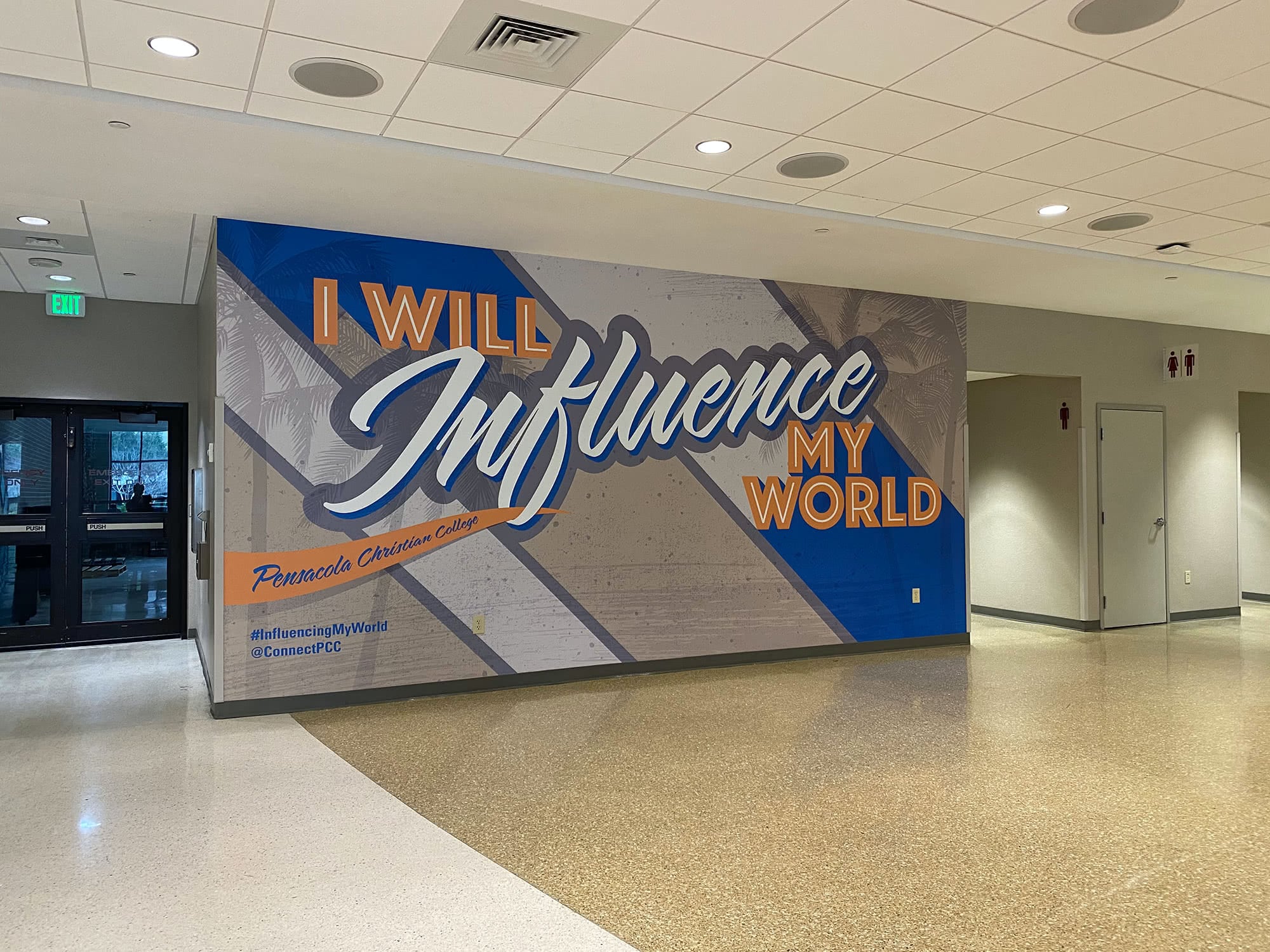 "I Will Influence My World" mural in the Commons. 