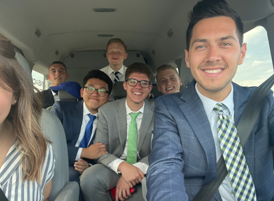 Proclaim team traveling in a van