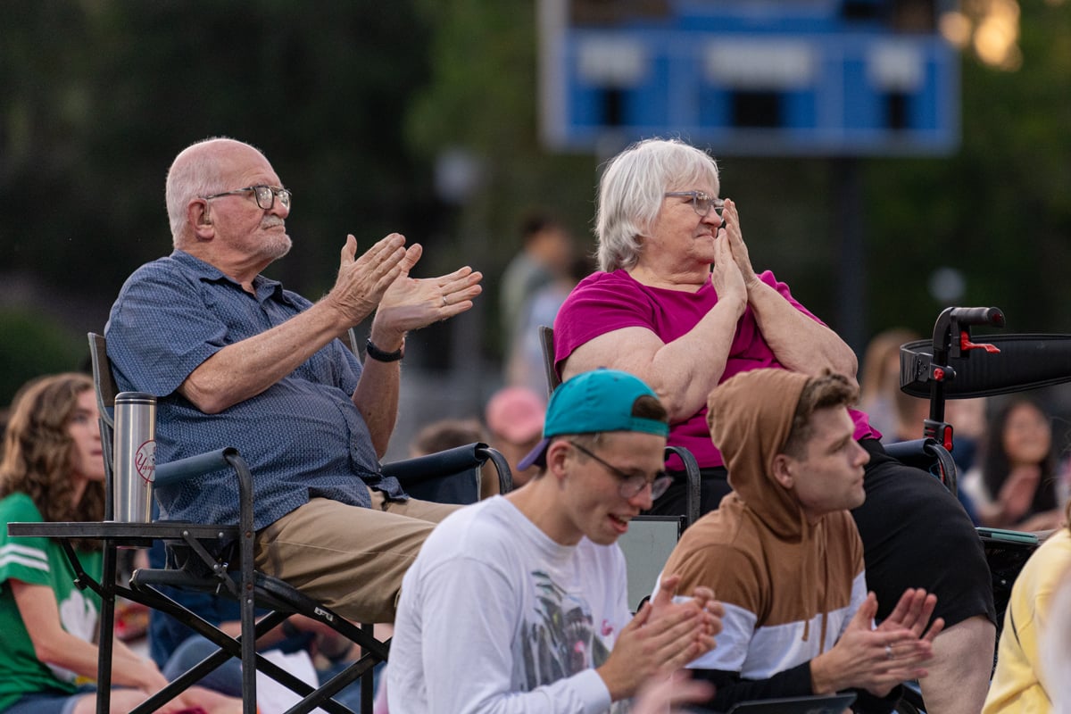 Elderly Couple enjoys the music at Concert on the Green