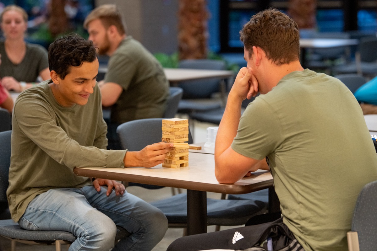 PCC Students enjoy playing games in the Commons